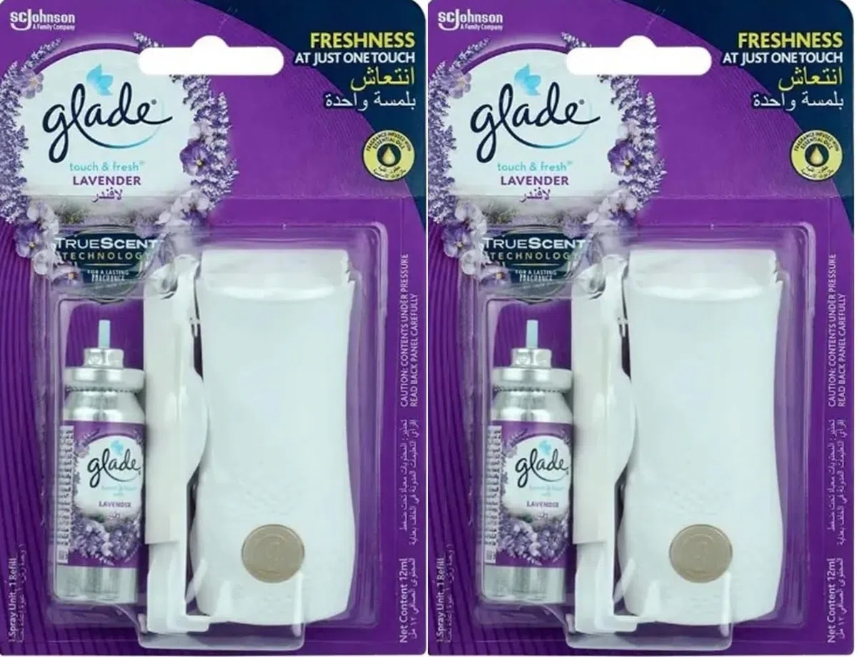 2 x glade Touch & Fresh Holder + 12 ml Refill – Lavanda