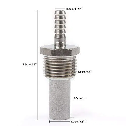 Home Brewing Acciaio Inox 2 Micron Inline Oxygenation Diffusion Pietra Aeration Stone 1/2 NPT Carbonation Stone to Barb Raccordo