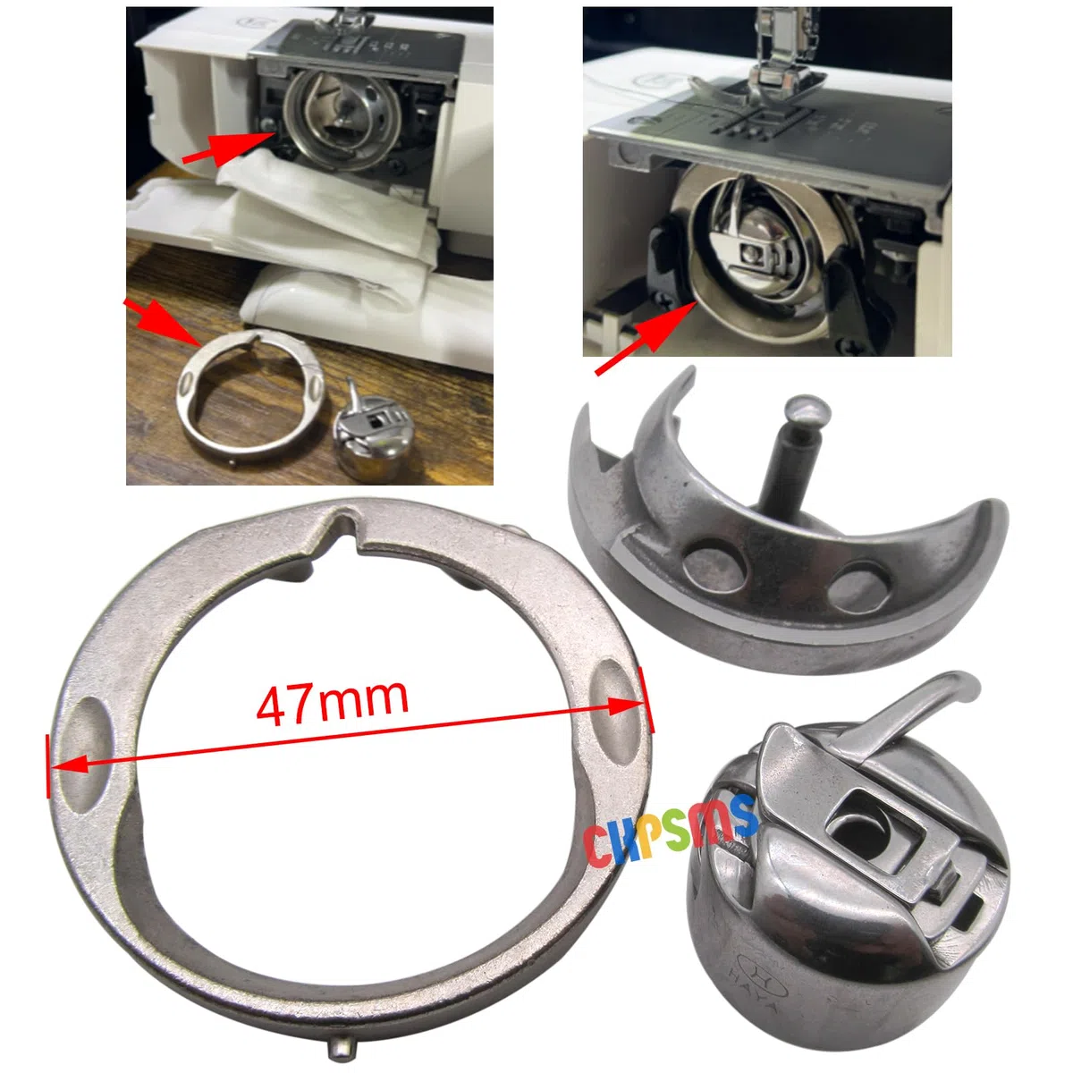 CKPSMS Marca -1SET Bobina Case & Hook & Shuttle Race #KP-19370 Compatibile con/Sostituzione per Toyota Marca RS2000 Series Macchine da cucire