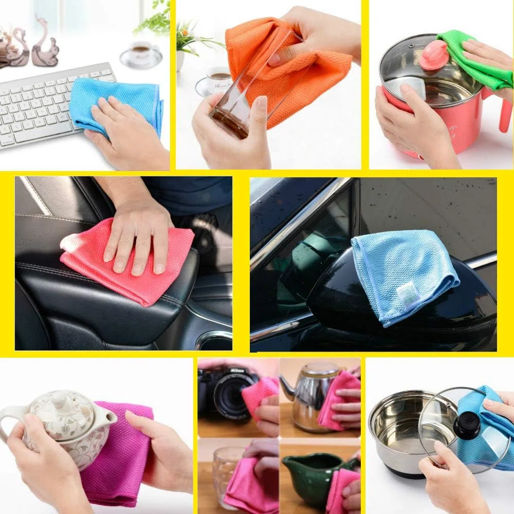 Set da 6 Panni in Microfibra Strofinaccio Cucina Panni di Pulizia Panno Multiuso Adatti per la Pulizia di Casa Cucina Tavoli Specchi Bicchieri Ufficio Bagno Auto, Ultra Assorbente Spolverino 30cmx40cm
