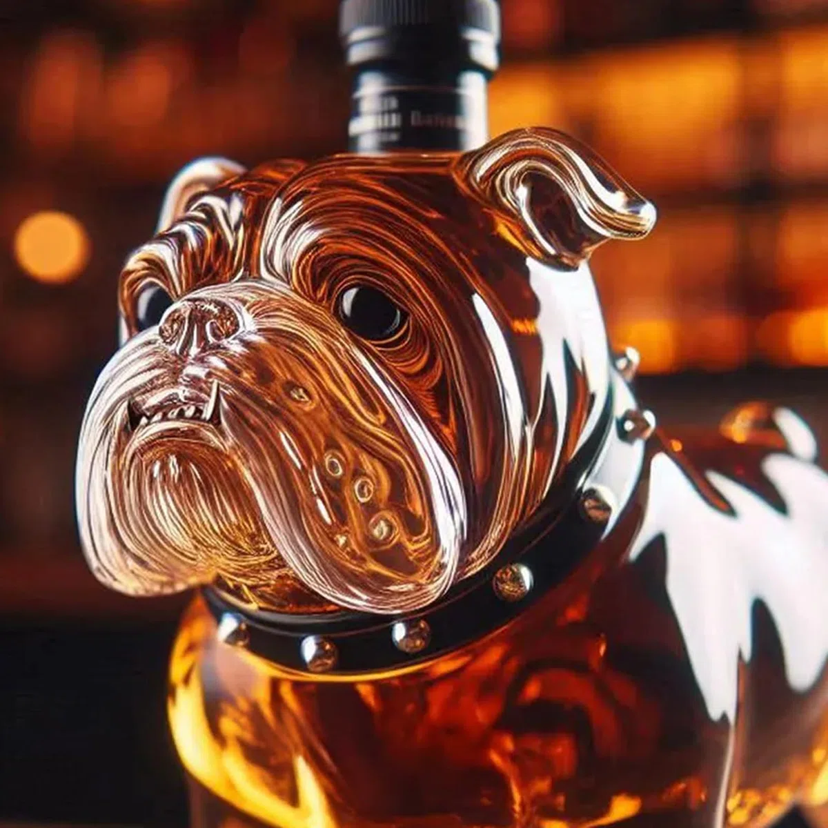 Bottiglia Whisky Bulldog, Decanter Liquori da Collezione, Oggetti Collezionabili Da Bar Per Hotel E Vetrine