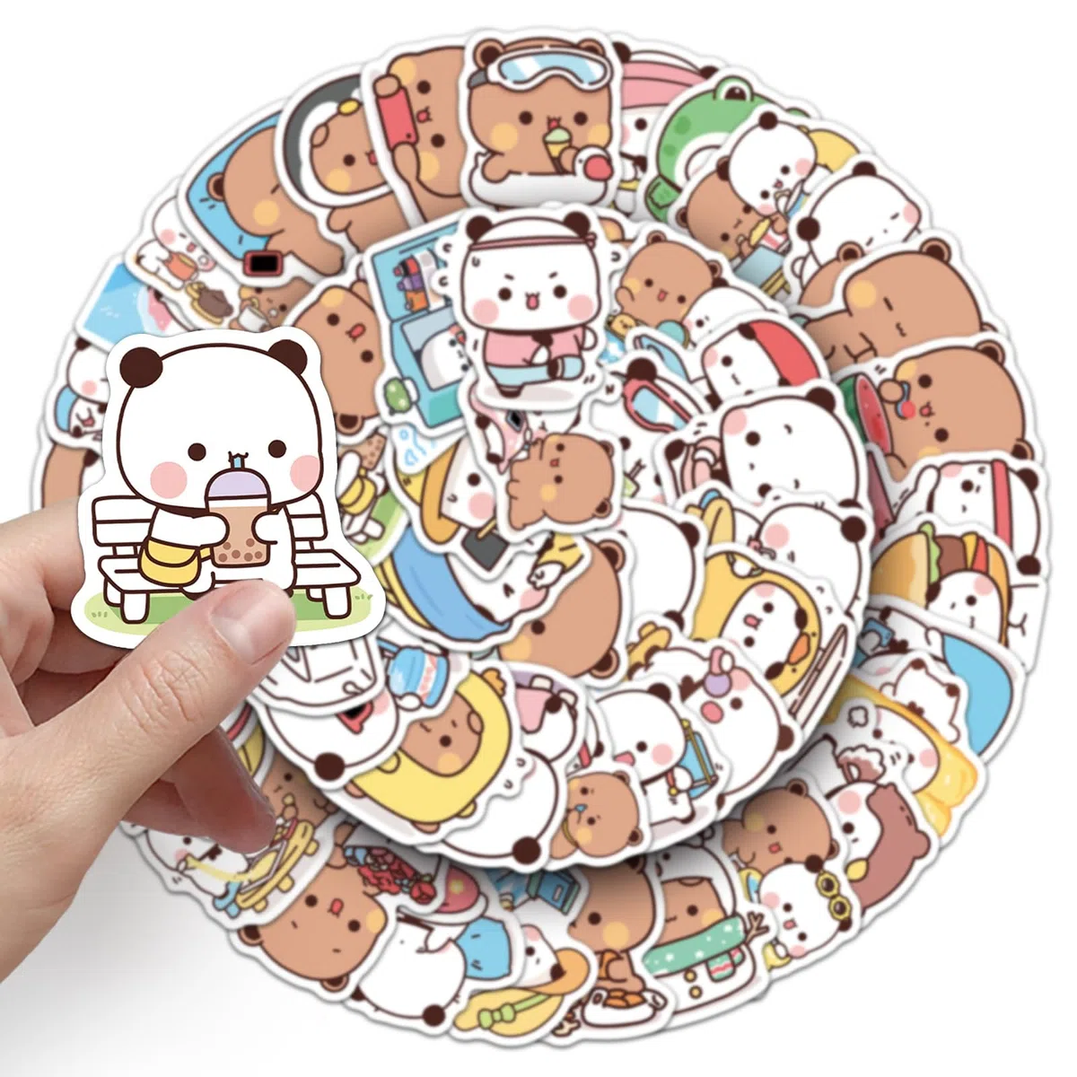 110 Pezzi Adesivi Bubu Dudu per bambini, Dudu Bubu Simpatica Decorazione, Cartone Animato Panda Adesivi impermeabili, Decorazione per laptop, skateboard, scrapbook, borraccia, bambini