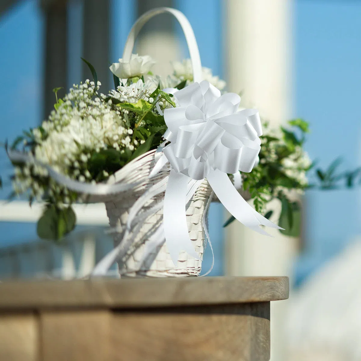60 Coccarde Bianche Matrimonio Auto Fiocchi Decorazioni Nozze Nastro Addobbi Macchine Casa Giardino (60 Bianche)