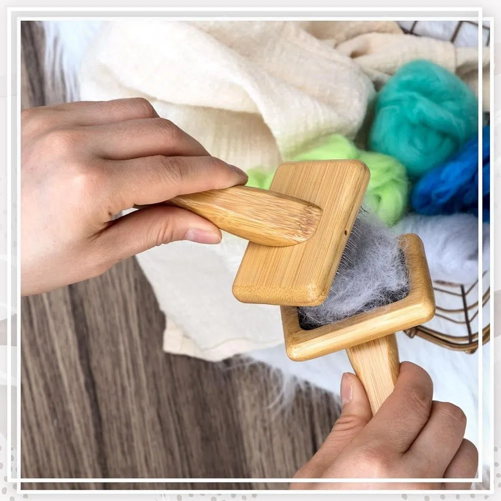 per Cardare Un Mano nel Legno per Lana per Cardare Strumento per Infeltrimento Ad Ago per Filatura di Cani, Tessitura, Forniture Artigianali