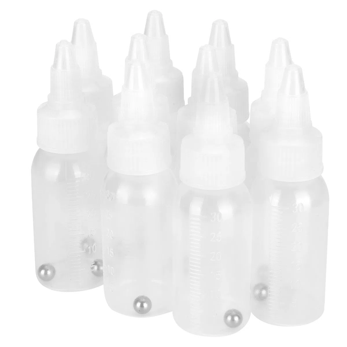 Bottiglietta per Vernice 30ml, Contenitore Anticorrosione per Pigmenti, Misura e Ricarica Facile - Set da 10 Pezzi