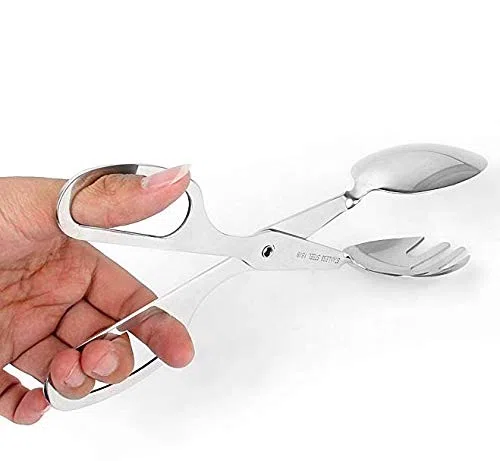 Gwill - Pinze per insalata, cucchiaio, forchetta, in acciaio INOX