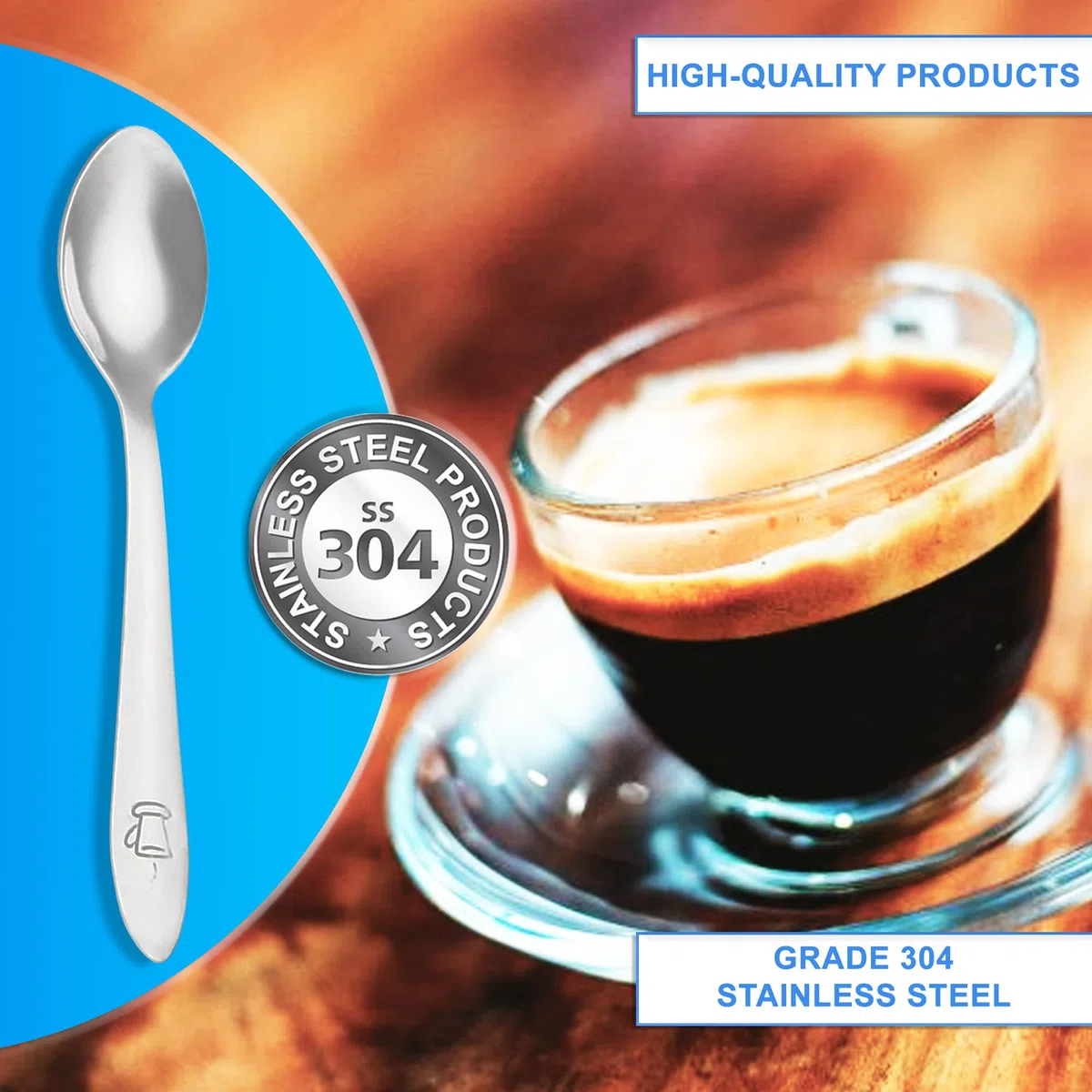 Cucchiaini caffe piccoli 24 Pezzi 10 cms acciaio inox adatto per casa e ristoranti cucchiaini da caffè piccoli cucchiani caffe piccoli cucchiaini cappuccino bar
