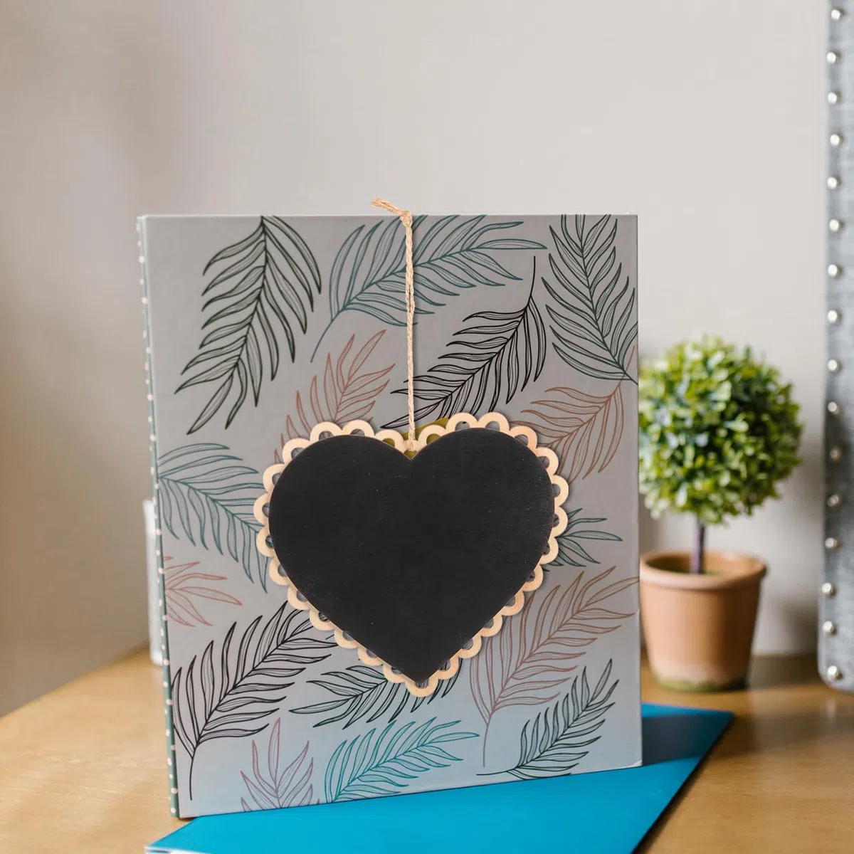 ROSENICE Lavagna decorativa da appendere, lavagnetta per appunti, decorazione a forma di cuore, in legno