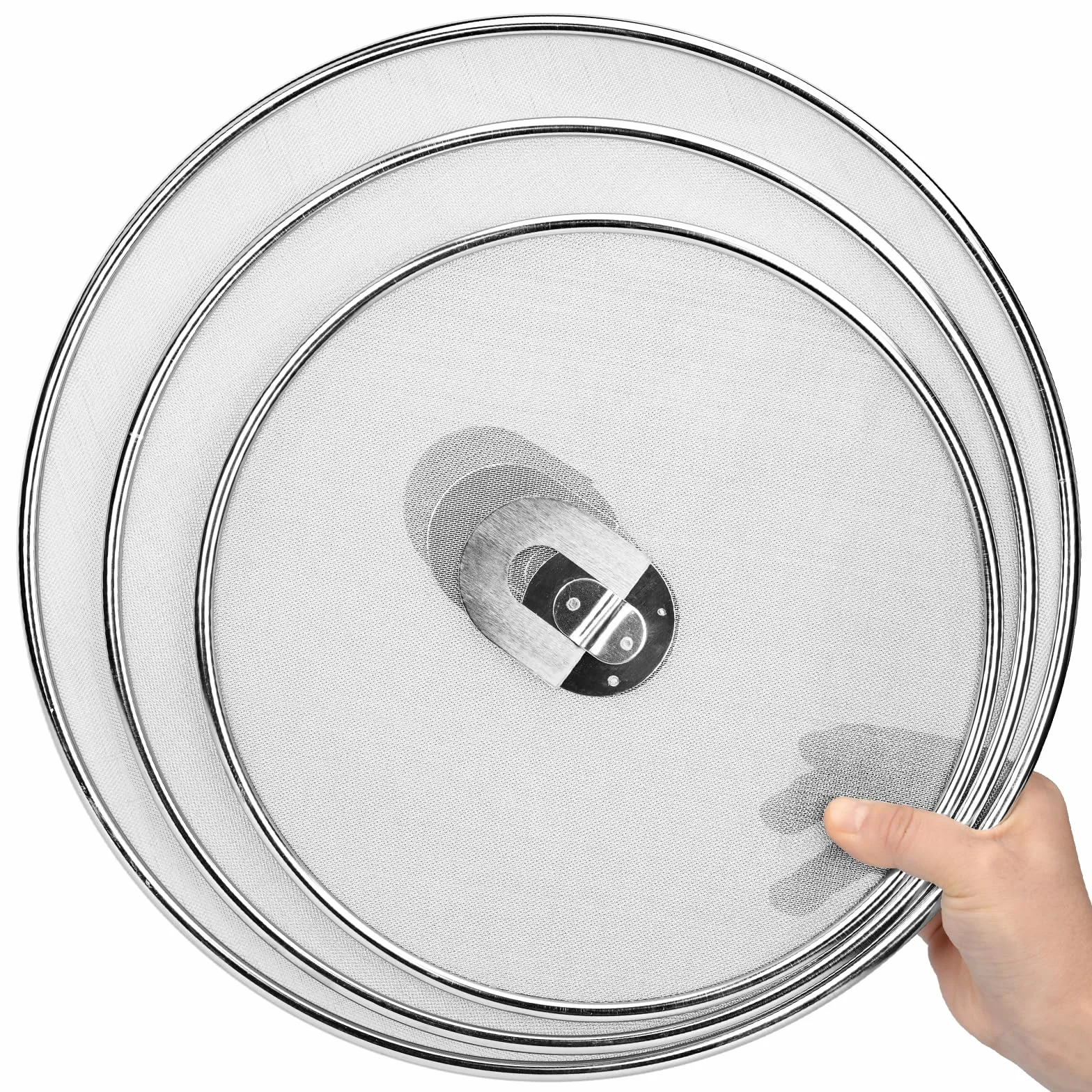 3 Pezzi Paraschizzi Padella Paraspruzzi Cucina in Acciaio Inox Antischizzo Cucina per Molte Padelle 33cm 29 cm 25cm