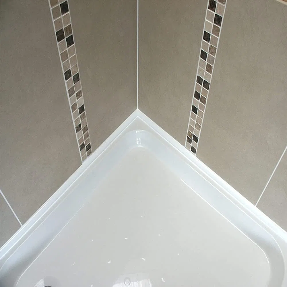 100CM Autoadesiva Silicone Doccia per Acqua Barriera,Bordo Doccia Vasca da Bagno Barriera Pieghevole Profilo,Striscia di Ritenzione Bagno,Paratie Antiallagamento Porta,Guarnizione Doccia(Trasparente)