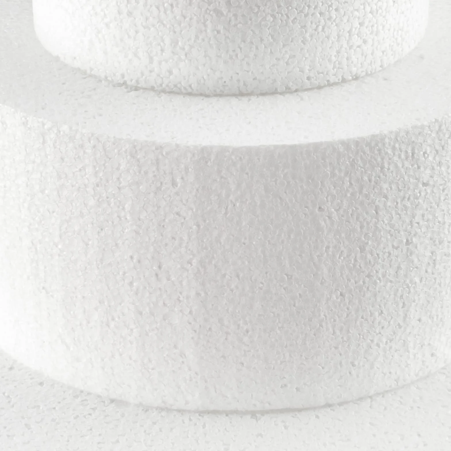 MCE-Commerce Set di torte in polistirolo, 3 piani, altezza 7 cm, 10 cm, 15 cm, 20 cm, EPS, bianco, 10cm 15cm 20cm