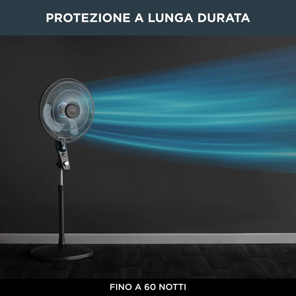 Rowenta Essential, Anti-mosquito, Ventilatore a Piantana, 3 Velocità, Ventilatore Silenzioso, Funzione anti-zanzare, Oscillazione 120 gradi, Altezza Regolabile, VU4420
