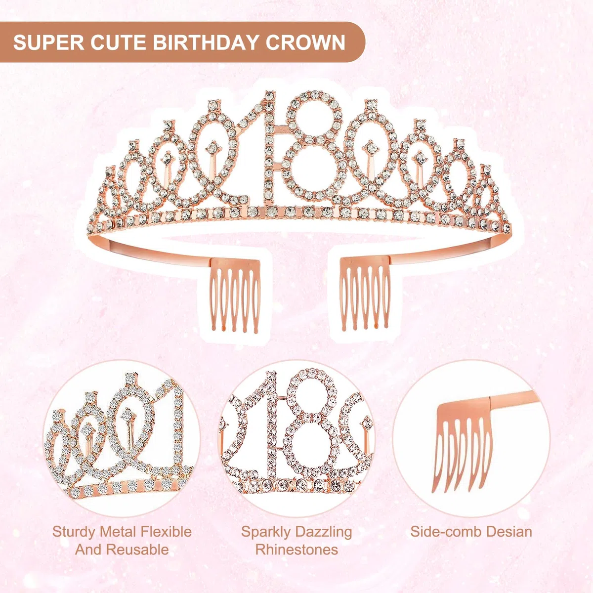 Ragazza Compleanno Ragazza Festa Vestito Decorazioni Regalo Per Addobbi Include Corona E Fascia Coroncina Rosa Bomboniere