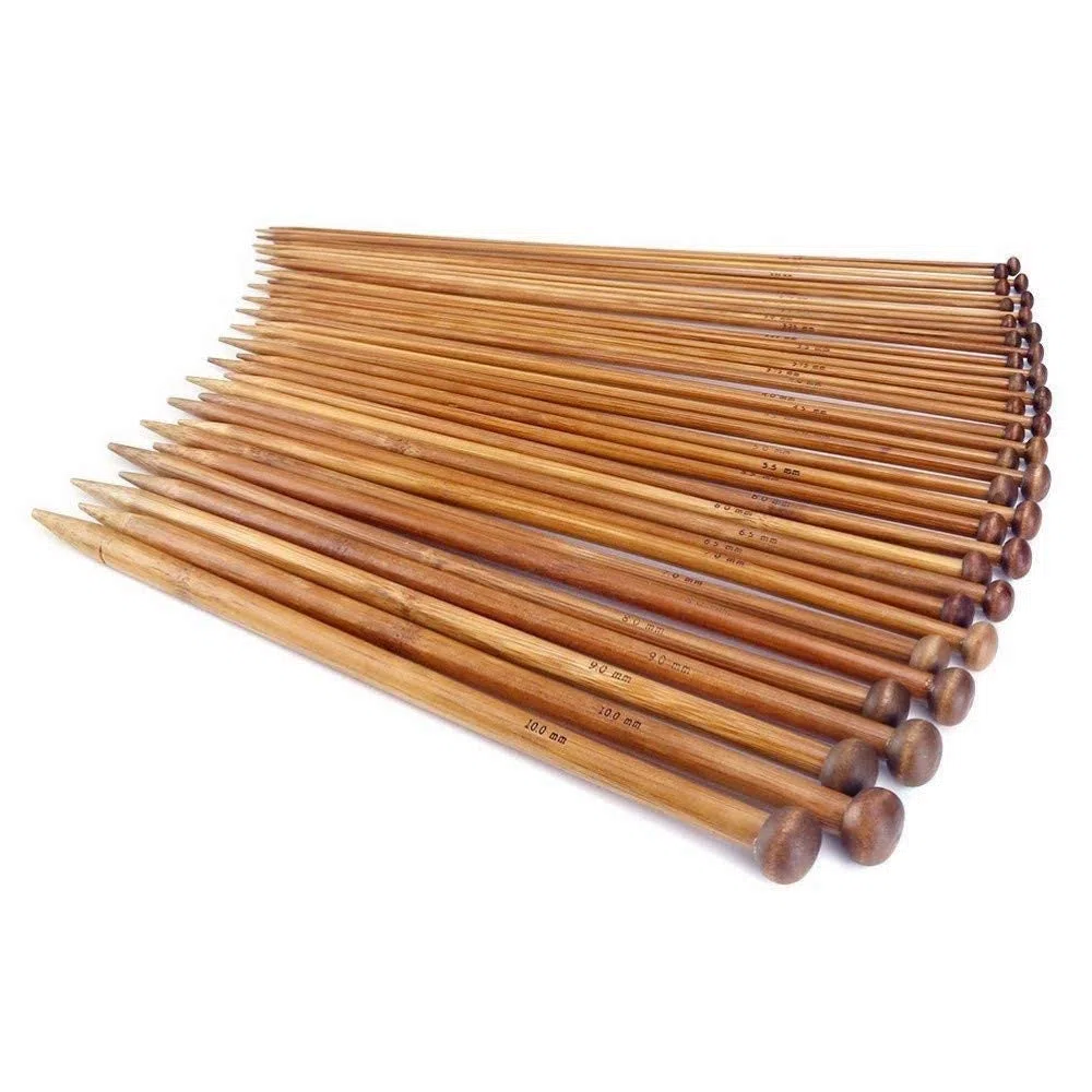 JZK 18 Paia / 36 PZ Set ferri da maglia bamboo Bambù, 2-10mm, aghi per maglieria Dritti in Legno, Kit Aghi da Maglia a punta singola per Lavorare a Maglia per Professionisti e Principianti