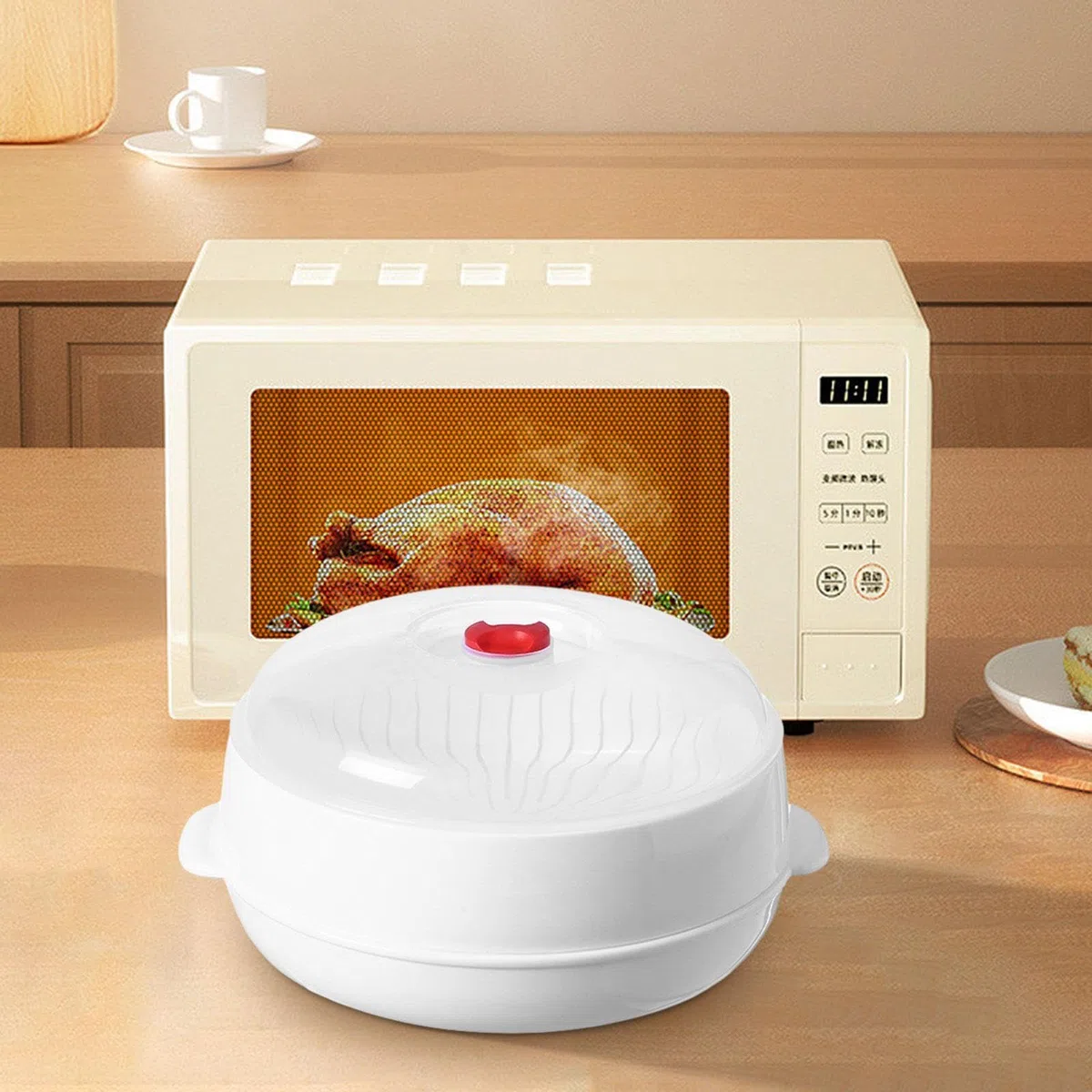 perfk Vaporiera per Microonde e Verdure Multifunzionale, Contenitore per la Conservazione