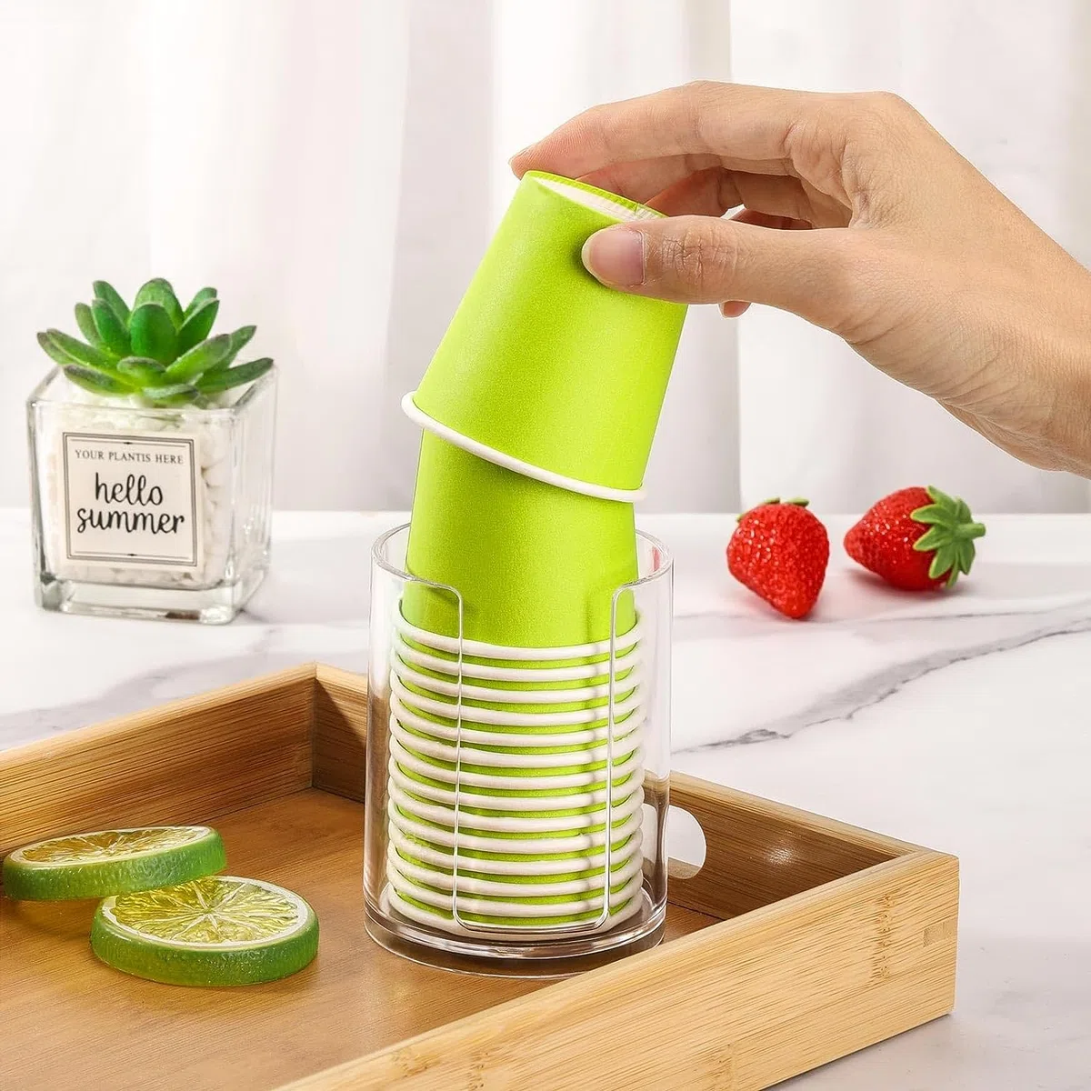Dispenser per Tazze da Bagno da 3 Pezzi, Portabicchieri per Collutorio da 3 Oz, da Appoggio, Piccoli Portabicchieri di Carta USA e Getta in Plastica Durevoli