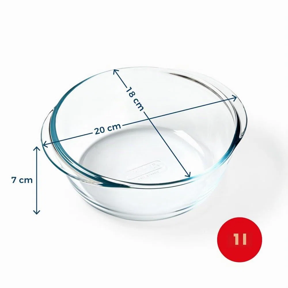 Plat air fryer - PYREX - 1450140 - Rond - En verre borosilicate - 20 cm