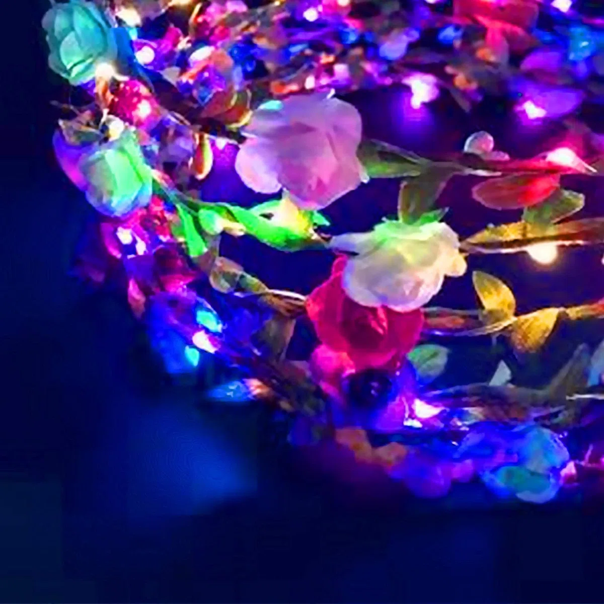 PTHTECHUS 12 Pezzi LED Fascia Fiori, per Bambina Ghirlanda, Coroncine Fiori per Donna Accessori per Capelli Festa di Nozze Compleanno e Vacanze Donna e Ragazza