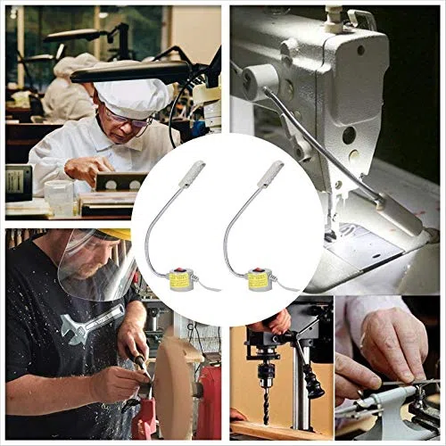 Pssopp Lampada da Macchina da Cucire LED, 2 Pezzi, Base Magnetica con Braccio Flessibile, Risparmio Energetico, per Lavori di Cucito