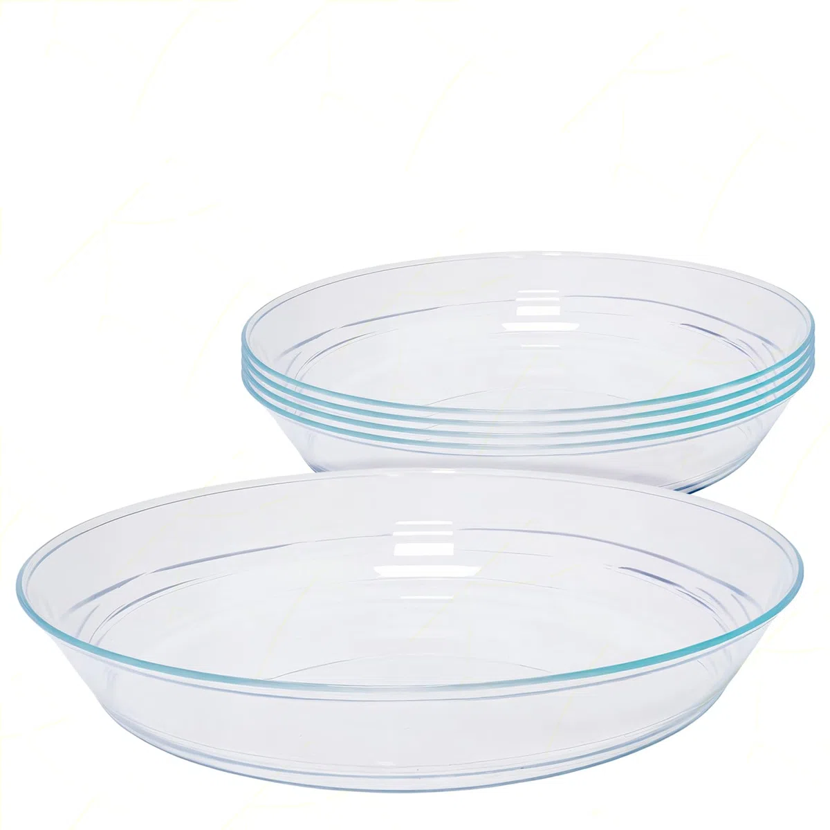 Sicignano 5 Vassoi Bavarese in Plastica Trasparente - Per Dolci, Dessert, Profiterole, Struffoli, Pastiera, Baba, Torta - Riutilizzabili e Facili da Pulire, Infrangibile, Antigraffio (32 cm)