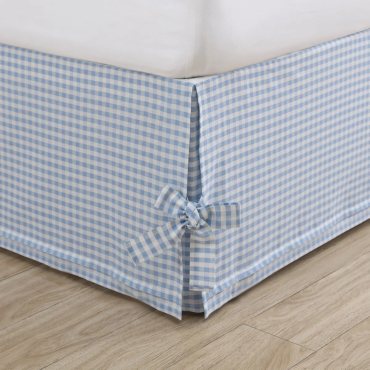 Laura Ashley Home - Cotone Ruffled Bedskirt, leggero & stile classico (Hedy Blue, Queen)