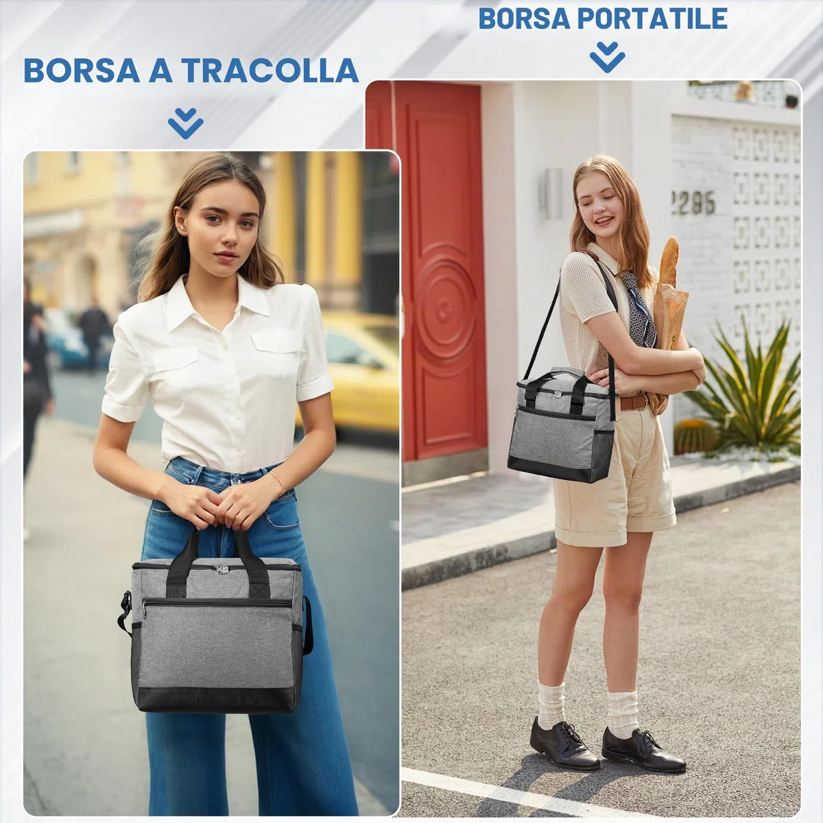 Borsa Termica 15L, Borsa Frigo Piccolo per Uomini Donne Bambini, Cooler Bag Portatile, Borsa Porta Pranzo, Lunch Bag per Ufficio, Picnic, Campeggio, Mare, Barbecue