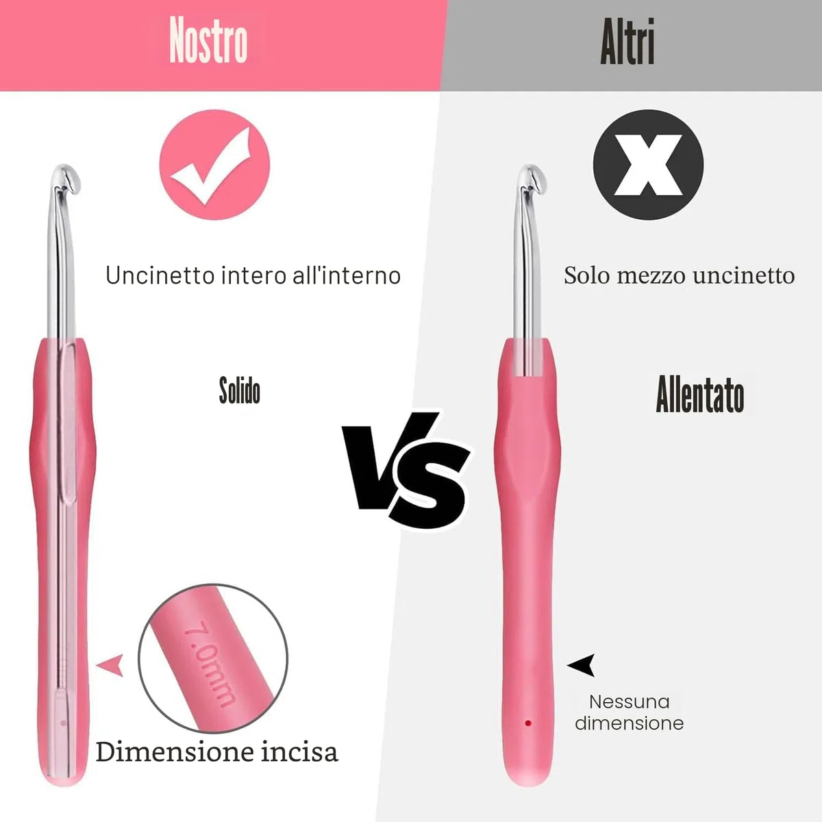 Set Di Uncinetti 30pcs, 11 Pezzi Ergonomici Morbidi Impugnature In Gomma Antiscivolo Kit Ferri Per Maglieria Con Custodia, Ideale Per Qualsiasi Tipo Di Motivi E Filati 2 mm -8mm