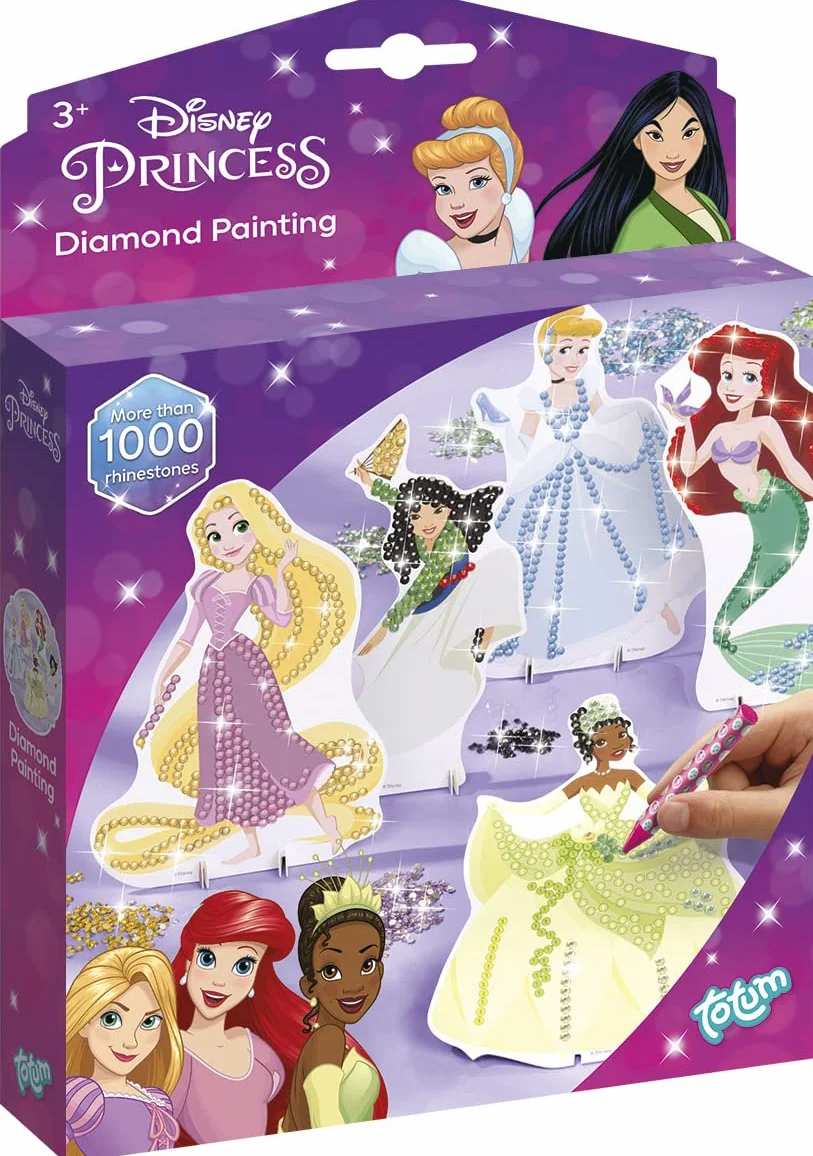 Disney Princess Diamond Painting Set: crea immagini scintillanti di Arielle, Belle e Rapunzel con bellissime pietre glitterate