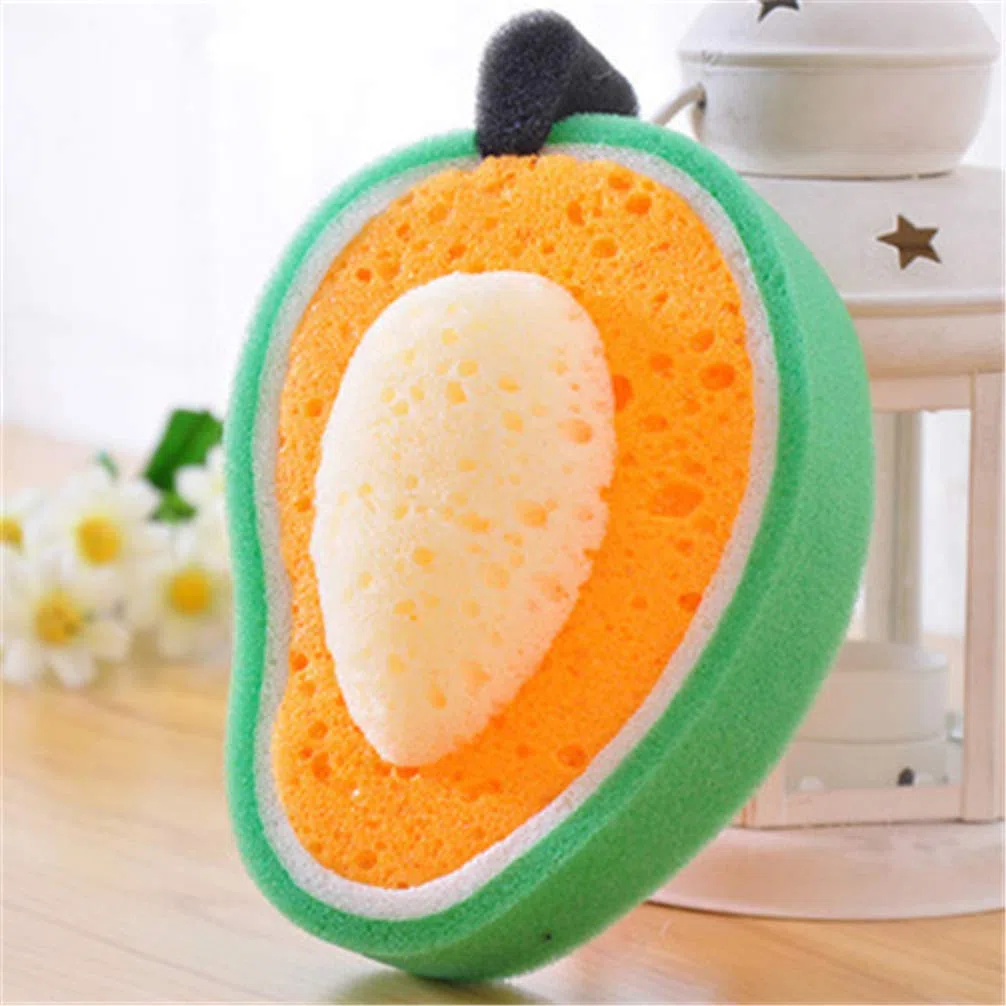 TOYANDONA Spugne da Bagno per Bambini Confezione da 4 Spugne da Bagno a Forma di Frutta Attrezzo da Bagno per Bambini per Il Bagno di Casa