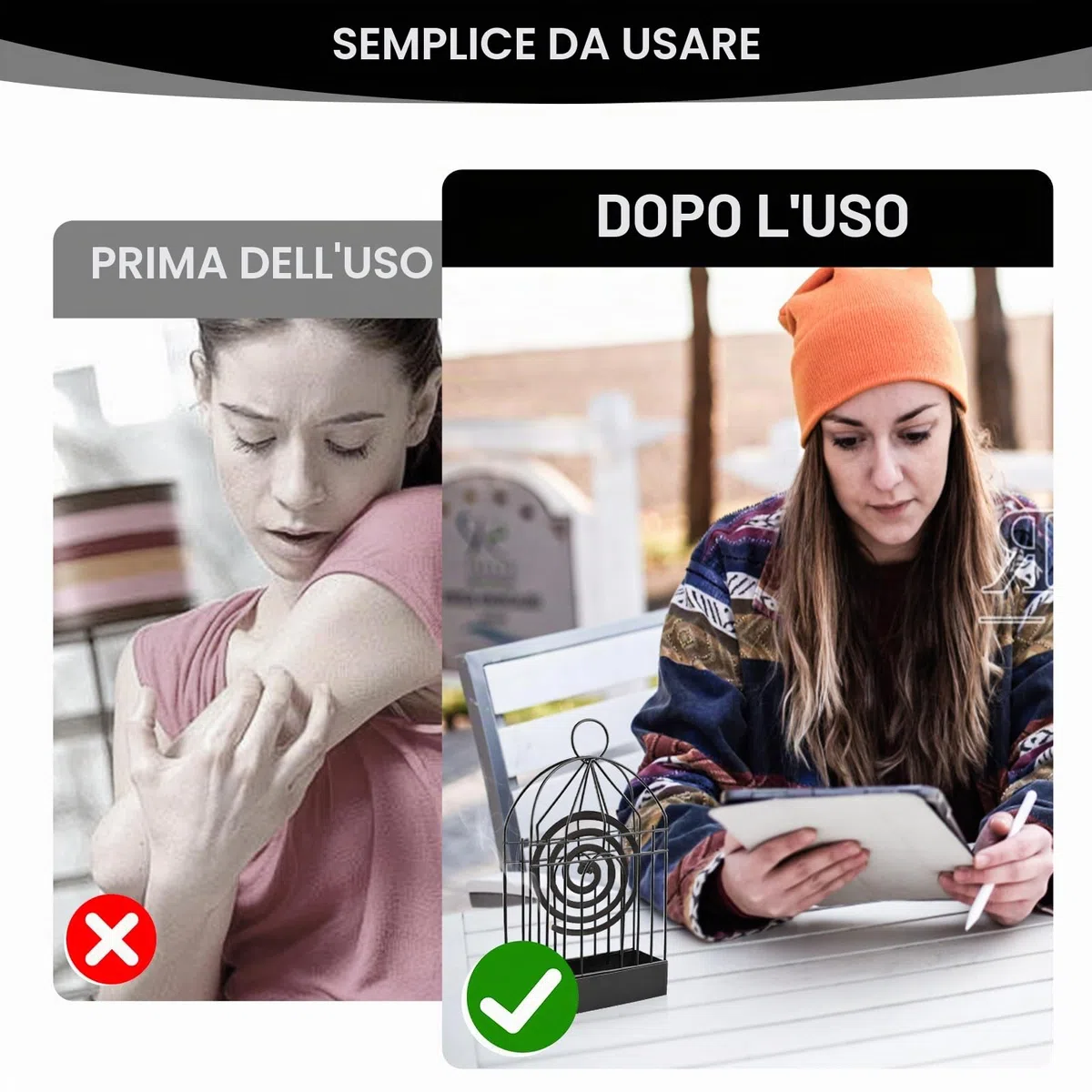 2 Pezzi Porta Bobina per Zanzare, Porta Zampirone da Esterno, Porta Spirale Antizanzare per Ufficio, Camera da Letto, Campeggio, Esterno (Nero)