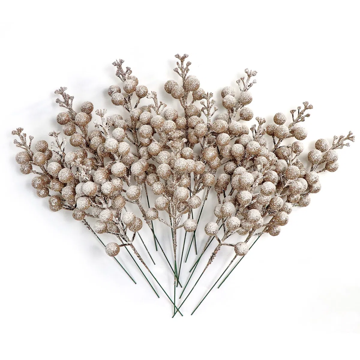Kunjocy 12 Pz Steli di Bacche Natalizie Glitterate Innevate, Decorazioni di Bacche di Natale Smerigliato Decorazioni Artificiali Picks di Bacche di Natale per Ghirlanda di Natale Ghirlanda Ornamento