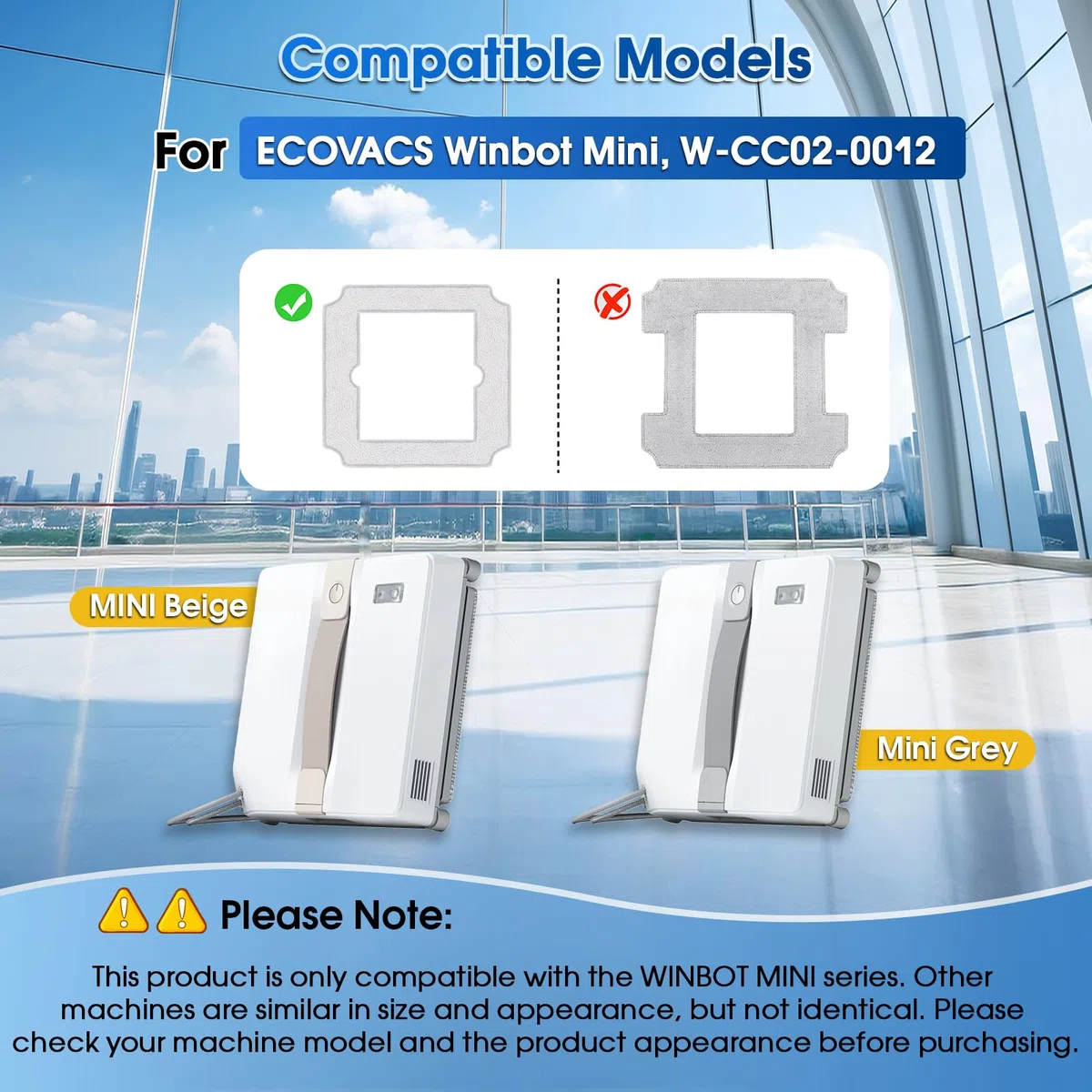 12 Pezzi per Ecovacs Winbot Mini Salviette di Ricambio Kit, Salviettini per Robot Pulizia per Ecovacs Winbot Mini, W-CC02-0012 Pulizia Ricambio Panni, per Pulizia Finestra, Riutilizzabile e Lavabile