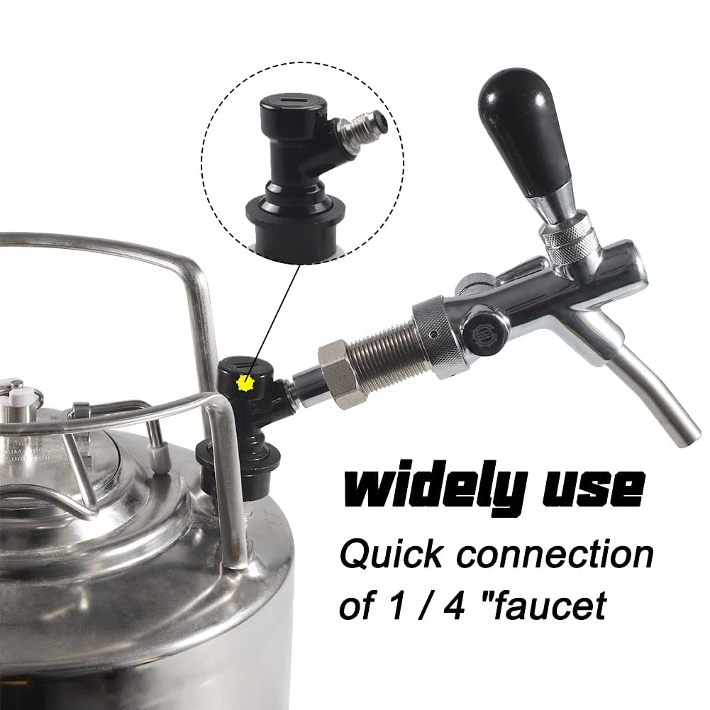 PERA 2 Paia Ball Lock MFL Gas & Liquido barilotto di Birra Quick Disconnect Set accoppiatore barile, plastica, Acciaio Inossidabile, Grigio e Bianco