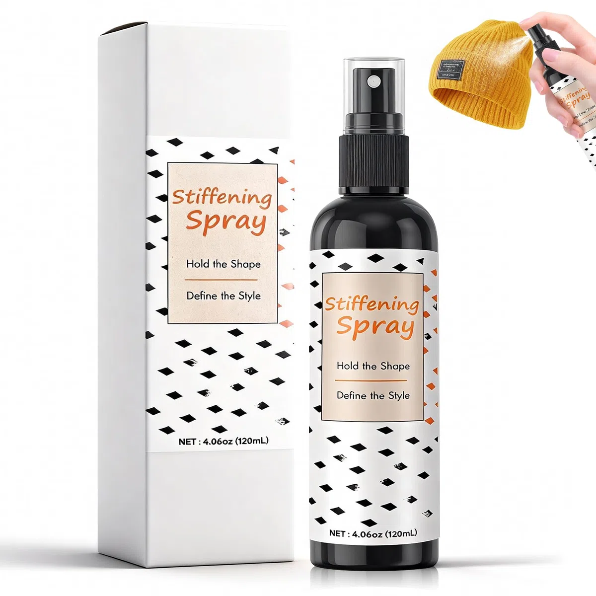Indurente per Tessuti, Spray Indurente per tessutis, Amido per Tessutis, Mantiene la Forma a Lungo, Adatto a Diversi tessuti, Tra Cui Cotone, Lino, Seta e Filati, 120ml