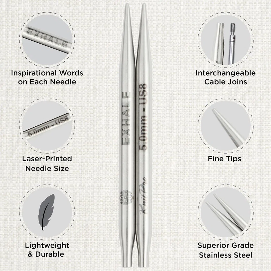 KnitPro - Set di aghi intercambiabili KnitPro Believe (13 cm, 3-6,00 mm) - 1 set
