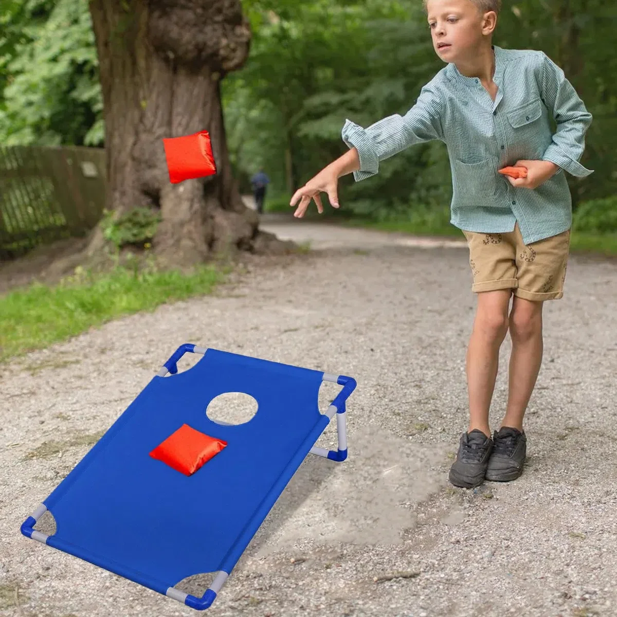 Set da gioco Cornhole - Tavole Cornhole portatili con di sabbia | Gioco da giardino all'aperto e al coperto per bambini, ragazzi e ragazze | Compleanno, festa, campeggio, in giardi