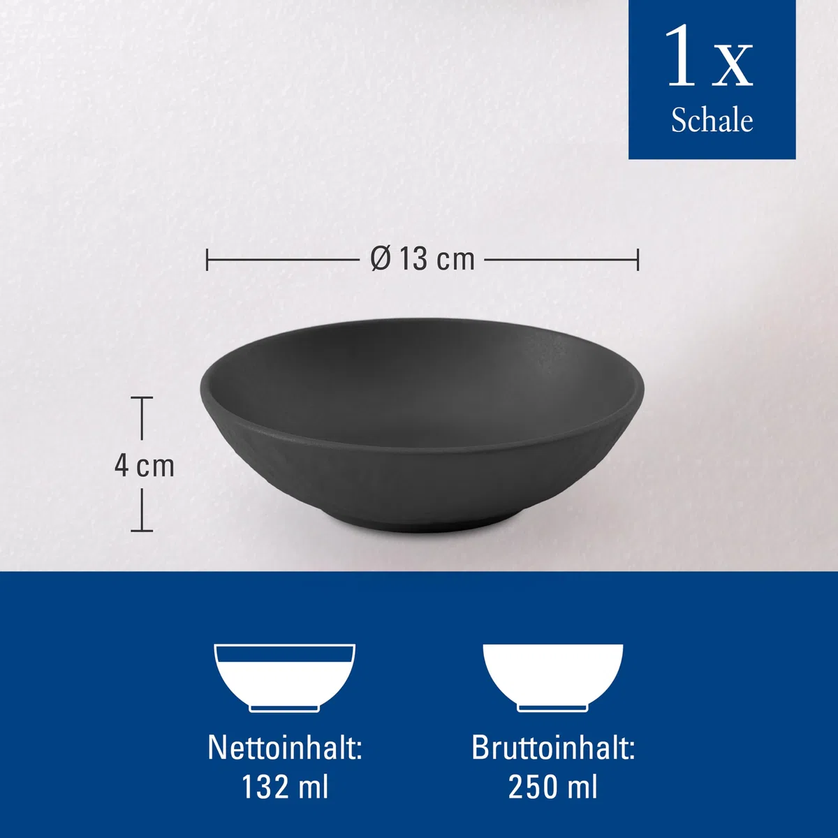 Villeroy & Boch - Manufacture Rock coppetta da macedonia, nero, lavabile in lavastoviglie, utilizzabile in microonde, design opaco, effetto ardesia, ciotola da dessert, porcellana Premium