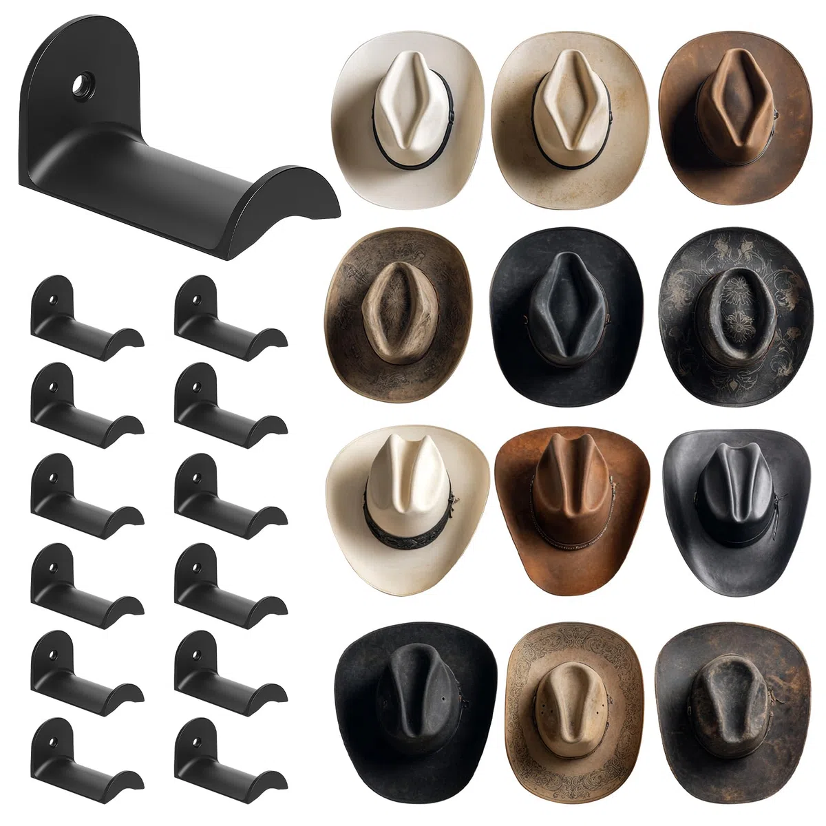 Jcocylse Muro Gancio di Plastic Porta Cappelli - Porta Cappellini con Visiera, Cappelliera Organizer da Parete per Cappelli da Baseball e Cowboy