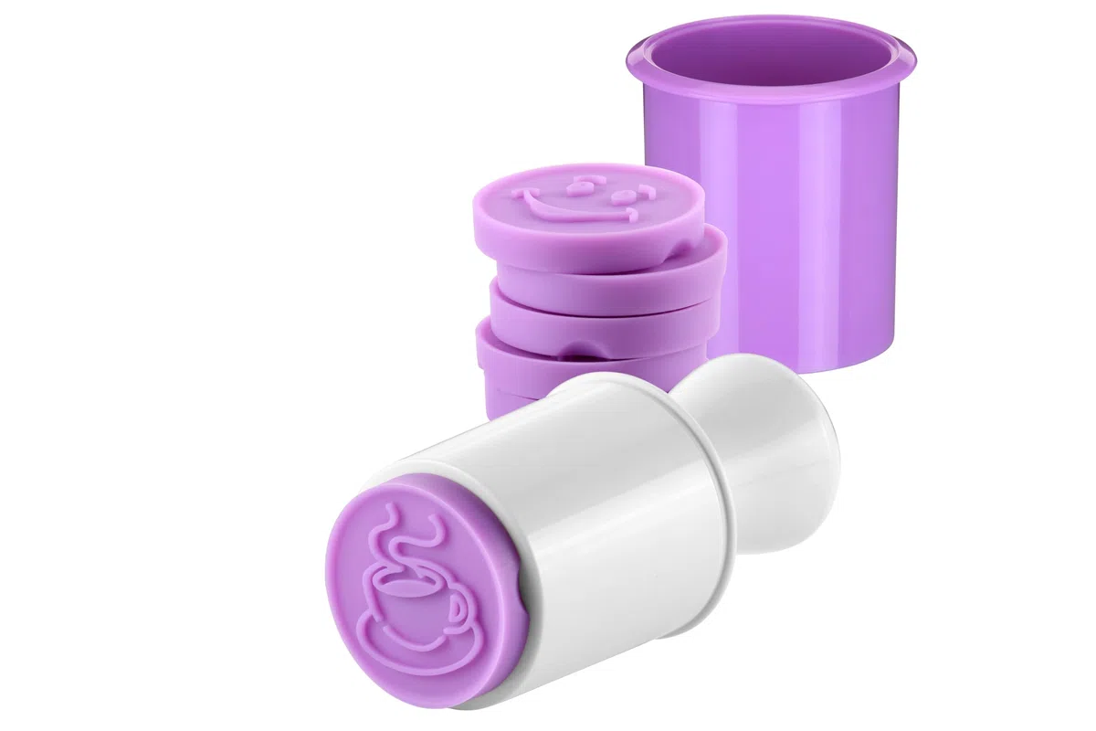 Tescoma 630111 Delicia Timbro per Biscotti 6 Decori Party, Plastica, Viola, 1 Pezzo