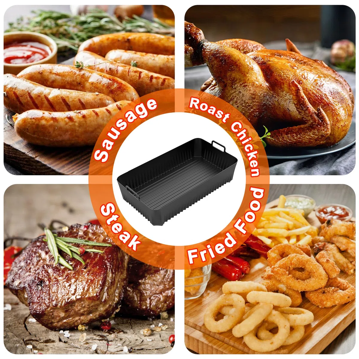 Accessoire per Ninja Friggitrice ad Aria Flexdrawer da 10,4 l AF500eu 10.4l Doppio Cestello Accessori Foodi Flex Flexdrawer 10,4 l Airfryer Silicone Moule AF500 Flex Drawer
