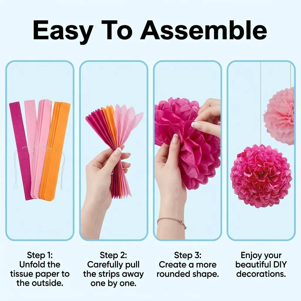 Set di 12 palline di fiori di carta, fucsia, arancione, rosa, 25 cm, 30 cm, decorazione per compleanno, matrimonio, festa in giardino, decorazione primaverile, baby shower, fai da te