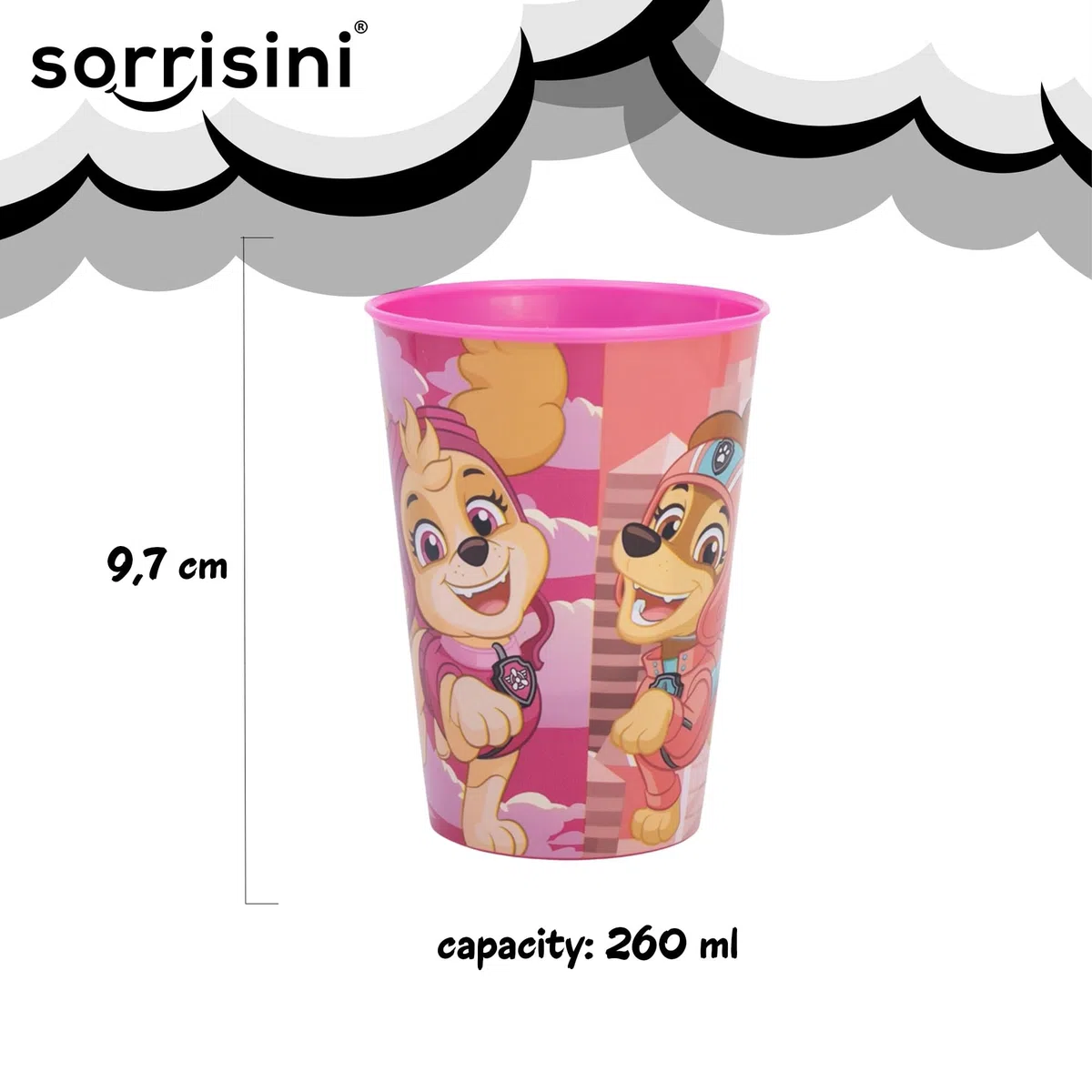 Set Stoviglie riutilizzabili Paw Patrol, Piatti Bambini per asilo scoula con piatto, ciotola, bicchiere, Set piatti in plastica dura adatta per microonde, Skye
