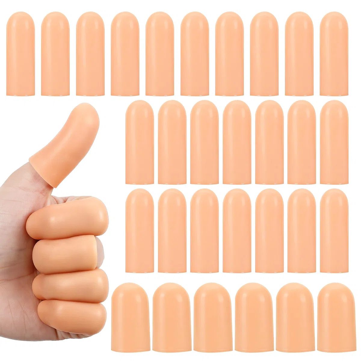 30 pezzi di protezione per dita in silicone, impermeabile, protezione per dita in caso di lesioni, protezione per dita in gel per dita e dita (colore della pelle)