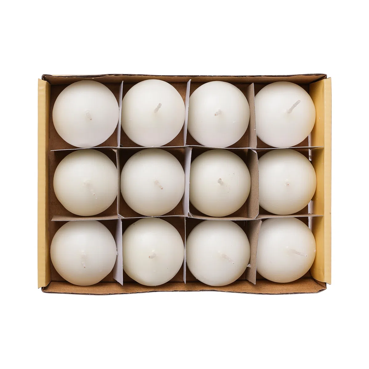 12 Candele galleggianti Crema 4.6x3cm, Candele Decorative Candele SPA Non Profumate 4 Ore di Combustione