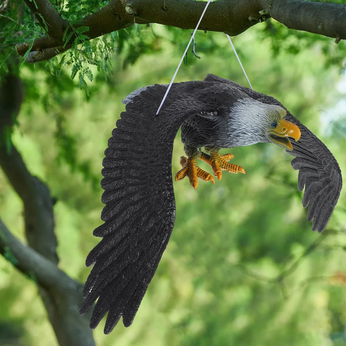 Aquila Finta Deterrente per Uccelli Scaccia Piccioni da Appendere in Giardino Set 2 Pezzi 12 Pollici Rotazione Adatta a Cortili e Prati