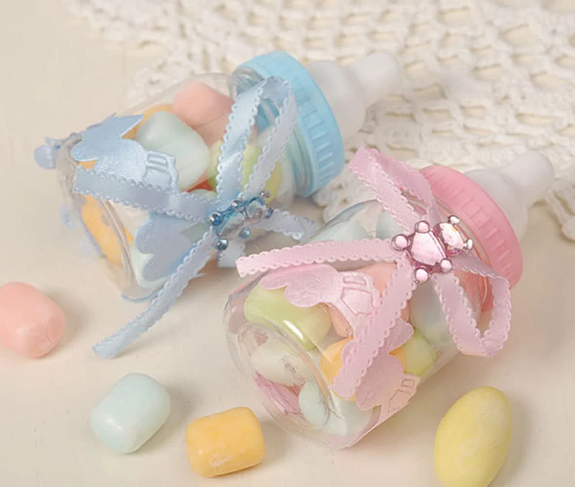 24 Pezzi Biberon Portaconfetti，Decorazioni Festa Nascita Bambina， Bambini Festa Regali Decorazione.