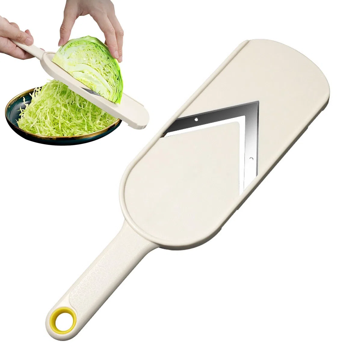 Affettatrice di Cavolo | Grattugia per Cavolo Cappuccio e Insalata | Trituratore Multiuso per Verdure da Cucina in Acciaio