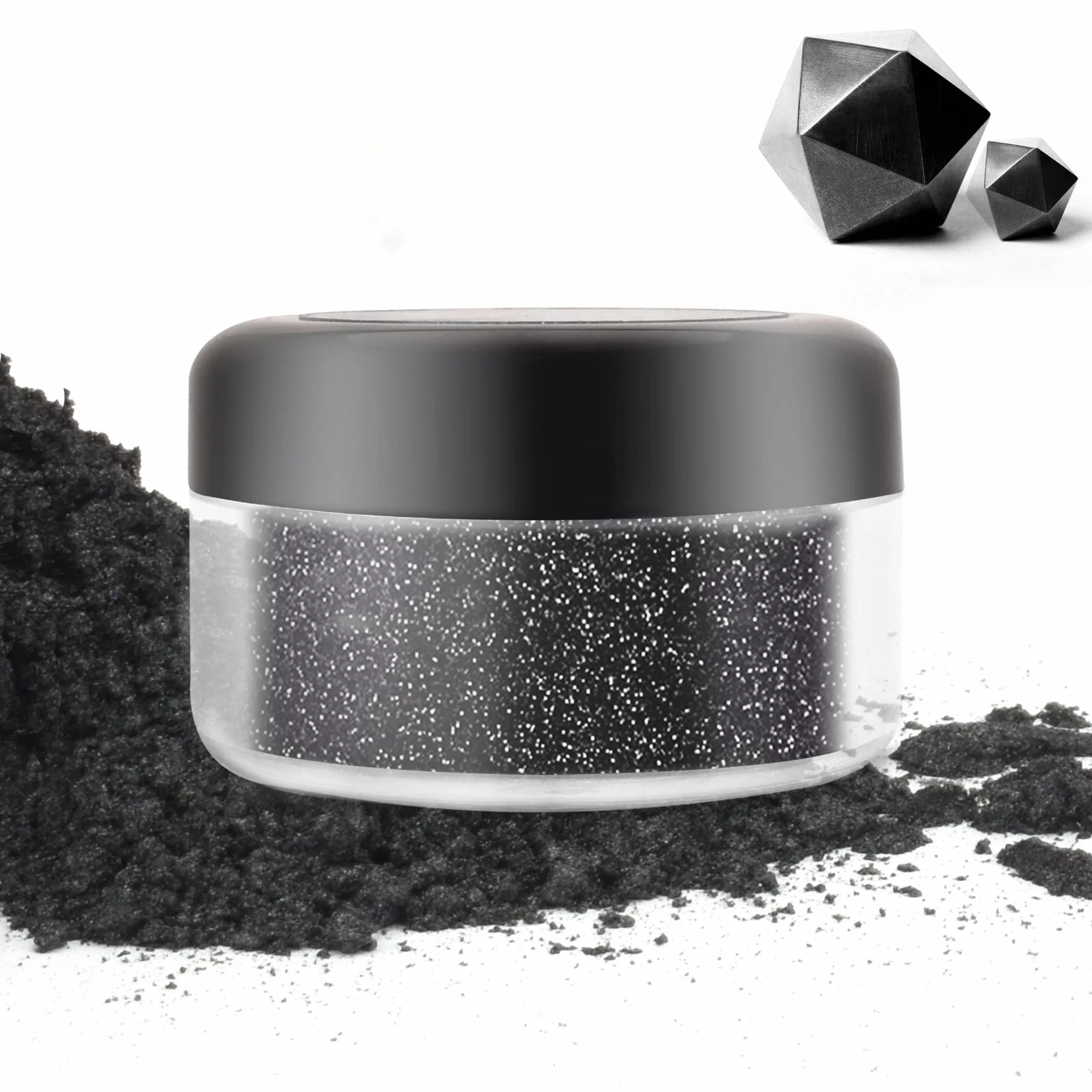 Glitter Commestibili - 10g Glitter Commestibili, Polvere Metallizzata Alimentare Polvere Lucente per Decorazioni Torte, Bevande, Drinks, Champagne, Fondant, Caramelle, Cioccolatini, Panna (Nero)