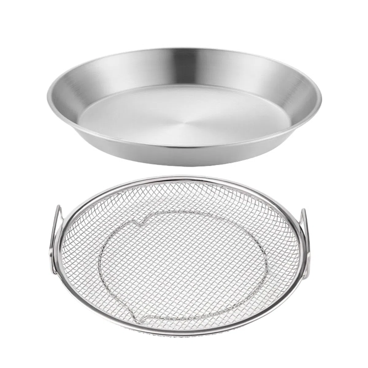 Scolapasta per olio, in acciaio inox, con vassoio, scolapasta a rete, contenitori per snack, server per cibi fritti, griglia per scolo 'olio per cucina