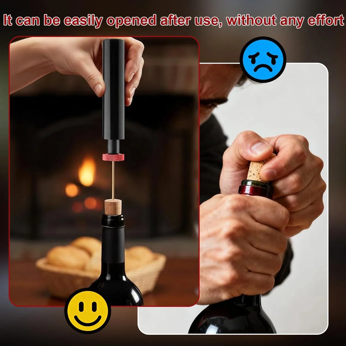 DEANKEJI Apribottiglie Vino Aria Compressa, Cavatappi di Vino Portatile Aria, Creativo Apribottiglie Cavatappi a Pompa, Pressione Dell'aria Cavatappi Professionale, per Casa, Bar, Matrimonio